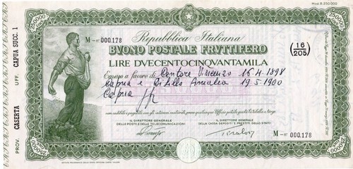Buono postale fruttifero lire - postale,