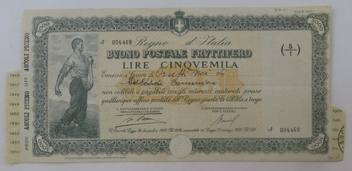 1946 buono postale fruttifero - 1946,