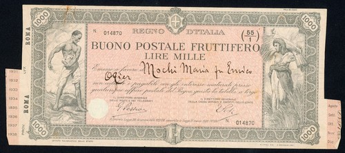 Buono postale fruttifero 1931 - fruttifero-,