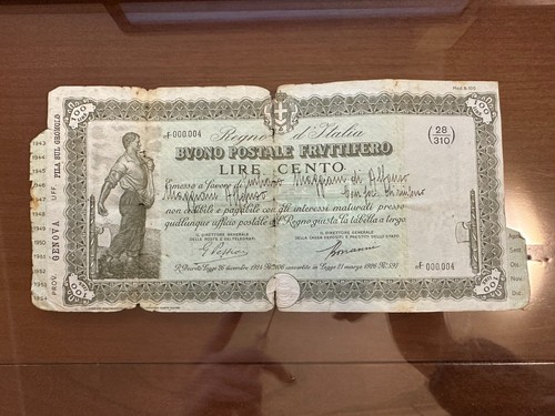 Buono postale fruttifero lire - buono,