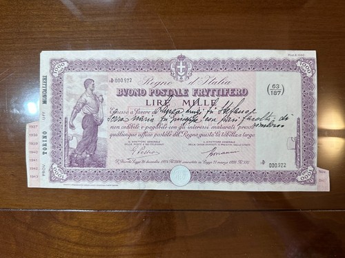 Buono postale fruttifero lire - postale,