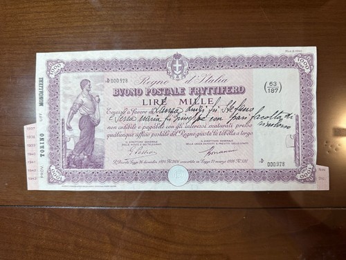 Buono postale fruttifero lire - postale,