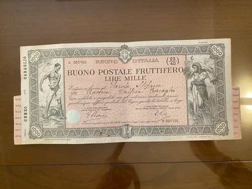 Buono postale fruttifero lire - buono,