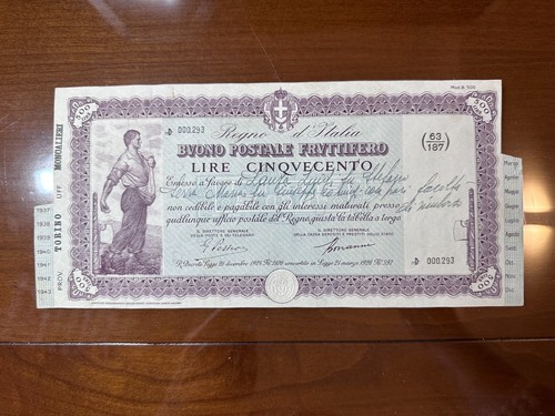 Buono postale fruttifero lire - fruttifero,