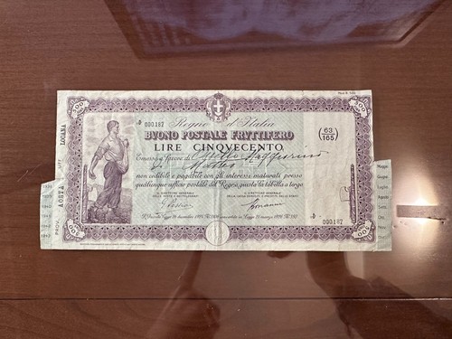Buono postale fruttifero - buono, lire