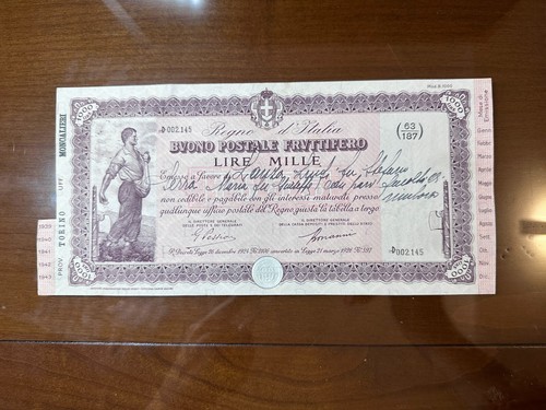 Buono postale fruttifero lire - postale,