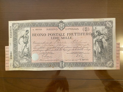 Buono postale fruttifero lire - buono,