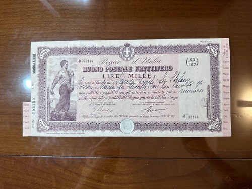 Buono postale fruttifero lire - buono,