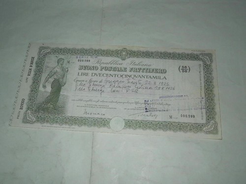 Buono postale fruttifero - buono,