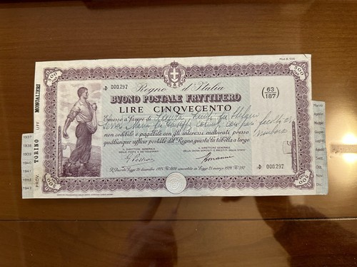 Buono postale fruttifero lire - buono,