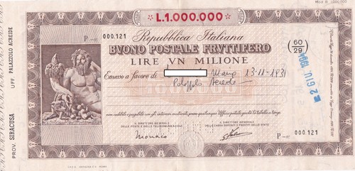 Buono postale fruttifero - buono,