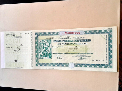 Buono postale fruttifero 25 - da,