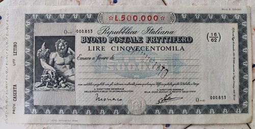Buono postale fruttifero lire - buono,