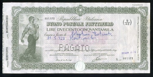 Buono postale fruttifero - postale, da