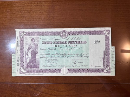 Buono postale fruttifero lire - fruttifero,